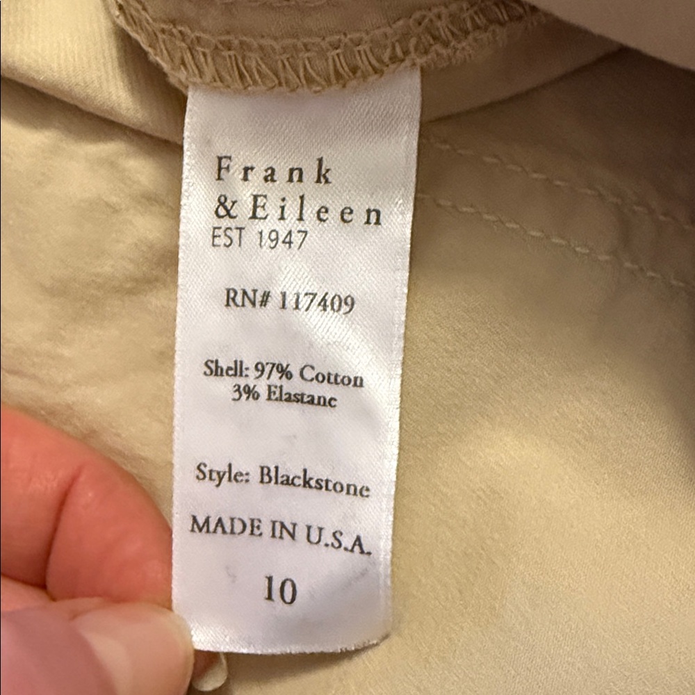 Frank & Eileen Blackstone Utility Pant in Twill Khaki, size 10 - Picture 7 of 16